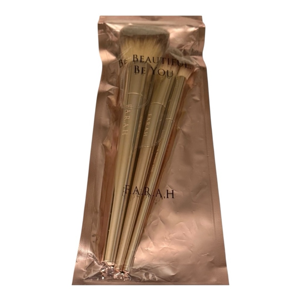 Farah Rendezvous 3 Piece Makeup Brush Set Vegan NWT